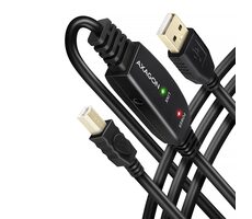 AXAGON ADR-210B, USB 2.0 A-M -> B-M aktivní propojovací / repeater kabel, 10m