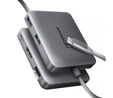 AXAGON HMC-5HL, USB 5Gbps hub, 2x USB-A, HDMI 4k/60Hz, RJ-45 GLAN, PD 100W, kabel USB-C 20cm
