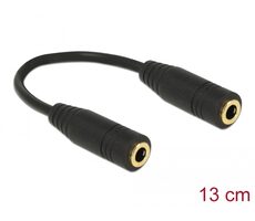 DeLock Adaptér 3.5mm jack 4pin (F) - 3.5mm jack 4pin (F) 0.13m černá