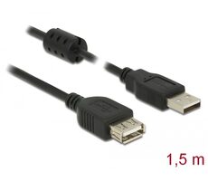 DeLock Kabel USB 2.0 A (M) - USB 2.0 A (F) 1.5m černá