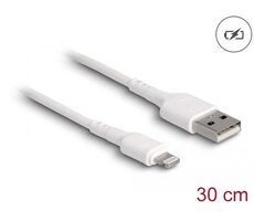 DeLock Napájecí kabel USB-A 2.0 (M) - Apple Lightning (M) 30cm bílá