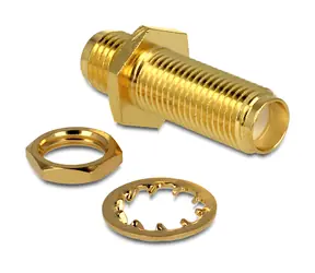 DeLock Adaptér SMA Jack - SMA Jack bulkhead zlatá