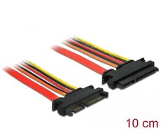 DeLock Prodlužovací kabel SATA 22 pin (M) - SATA 22 pin (F) 10cm červená