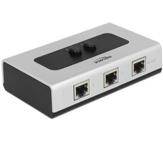 DeLock Manuální switch RJ45 3 porty šedá