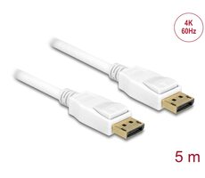 DeLock Kabel DisplayPort 1.2 (M) - DisplayPort 1.2 (M) 5m bílá 