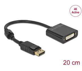 DeLock Adaptér DisplayPort 1.2 (M) - DVI (F) 0.2m černá