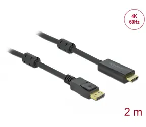 DeLock Kabel DisplayPort 1.2 (M) - HDMI (M) 2m černá