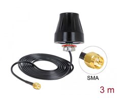 DeLock Anténa LTE SMA 2 dBi 3m černá