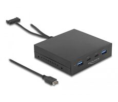 DeLock Přední panel 3.5" 2x USB 3.2 Gen 2 A & 2x USB 3.2 Gen 2 C černá