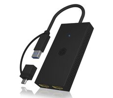 Icy Box IB-SPL1029AC Adaptér USB 3.2 A-C (M) - 2x HDMI (F) černá