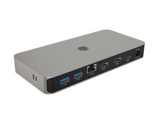 Icy Box IB-DK2880-C41 šedá / Dokovací stanice / USB-A / USB-C / HDMI / GLAN / AUX / SD