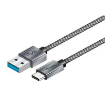 YENKEE YCU 311 GY Kabel USB-A 3.1 (M) - USB-C (M) 1m šedá / 15W / 5Gbps