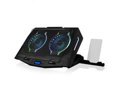 MODECOM Silent Fan CF21 černá / chladicí podložka na notebook do 21" / 2x 125mm ventilátor 