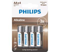 Philips baterie LR6A4B/10 Alkalické AA - 4ks