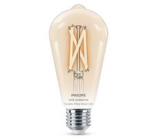 Philips Smart filament ST64 E27 7W / chytrá LED žárovka / 806 lm / 2700 - 6500 k / stmívatelná