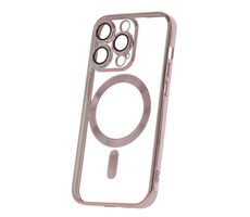 CPA Mag Color Chrome Silikonové TPU pouzdro pro Apple iPhone 15 Pro růžovo-zlatá