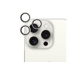 Epico ochranné sklo zadního fotoaparátu pro Apple iPhone 15 Pro/15 Pro Max vesmírně stříbrná