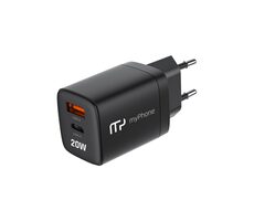 MyPhone SwiftCharge Duo černá / Nabíječka do sítě / 20W / USB-A & USB-C