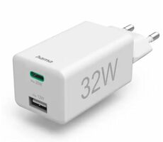 Hama 201691 Nabíječka USB-C & USB-A bílá / 32W / PD / QC