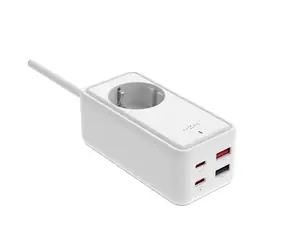 FIXED Charging Strip PD 65W 3m bílá / Síťový prodlužovací adaptér / 2x USB-C a 2x USB GaN III  