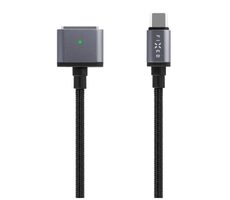 FIXED Nabíjecí opletený kabel s konektory USB-C/MagSafe 3 2m šedý / 140W 