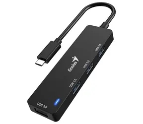 Genius UH-400 černá / USB Hub / USB-C / 4x USB 3.0