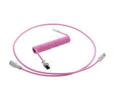 CableMod PRO Coiled Keyboard Cable USB-C - USB-A 1.5m Strawberry Cream / Kabel pro klávesnici