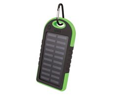 Setty Solární PowerBank 5000 mAh zelená / 5V / 1A / 2x USB-A výstup / 1x MicroUSB vstup