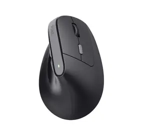 Trust Bayo II Wireless černá / Bezdrátová vertikální myš / optická / 2400 DPI / 6 tlačítek / USB / RF 2.4 GHz