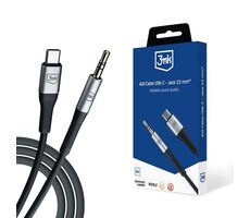 3mk kabel USB-C - Jack 3.5mm 1 m černá 