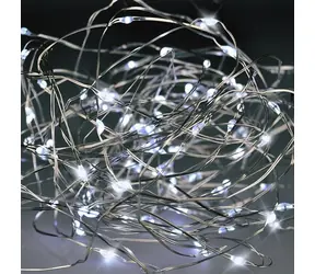 Solight vánoční řetěz 100x mini LED stříbrná / 10m / 3 x AA