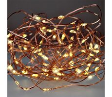 Solight vánoční řetěz měděná / 100x mini LED / 10m / 3 x AA