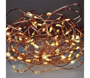 Solight vánoční řetěz měděná / 100x mini LED / 10m / 3 x AA