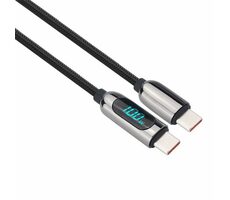 Solight Kabel USB-C (M) - USB-C (M)  1m černá / 100W / displej 