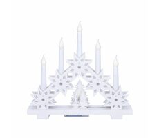 Solight LED vánoční svícen s hvězdami / 30cm / 5x LED / 2x AA