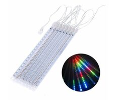 Maclean MCE-412 Vánoční dekorace světelná záclona 8x 30 cm / 144 světel / 800 mAh / solární nabíjení