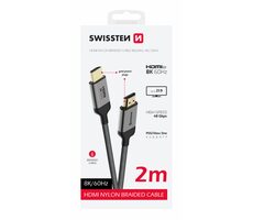 SWISSTEN Kabel HDMI 2.1 (M) - HDMI 2.1 (M) 2m černá / 48 Gbps / 8K / 60Hz / zlacené kontakty