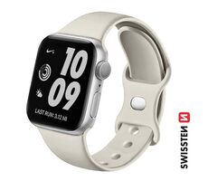 SWISSTEN Silikonový řemínek pro Apple Watch 38/40/41mm kamenně šedá