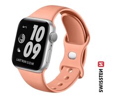 SWISSTEN Silikonový řemínek pro Apple Watch 42/44/45/49mm oranžově růžová