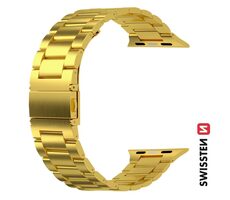 SWISSTEN Kovový řemínek pro Apple Watch 42/44/45/49mm zlatá
