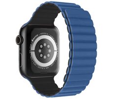 SWISSTEN Silikonový magnetický řemínek pro Apple Watch 42/44/45/49mm modro-černá