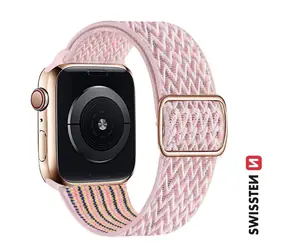 SWISSTEN Nylonový řemínek se sponou pro Apple Watch 38/40/41mm růžová