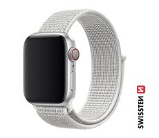 SWISSTEN Nylonový řemínek pro Apple Watch 42/44/45/49mm bílá