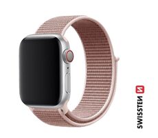 SWISSTEN Nylonový řemínek pro Apple Watch 42/44/45/49mm růžovo-zlatá