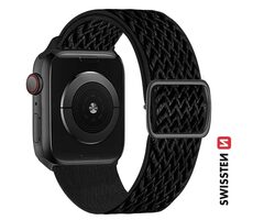 SWISSTEN Nylonový řemínek se sponou pro Apple Watch 42/44/45/49mm černá