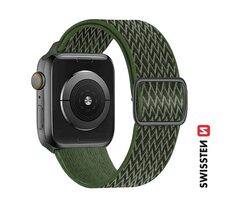 SWISSTEN Nylonový řemínek se sponou pro Apple Watch 42/44/45/49mm khaki