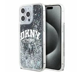 DKNY Liquid Glitter Arch Logo Zadní Kryt pro Apple iPhone 14 Pro Max černá