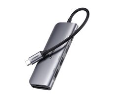 UGREEN CM195 USB Hub 7v1 USB-C šedá / 2x USB-A 3.0 / 1x USB-C / 1x HDMI (4K) / 1x USB-C (PD) / SD/microSD 