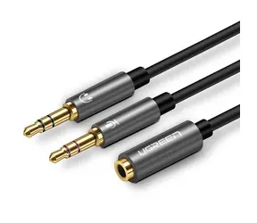 UGREEN AV140 Rozbočovač jack 3.5mm (F) - 2x jack 3.5mm (M) 28 cm