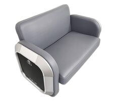E-Blue EEC346-21 Herní dvojitá sofa šedá / syntetická kůže / nosnost až 300 kg